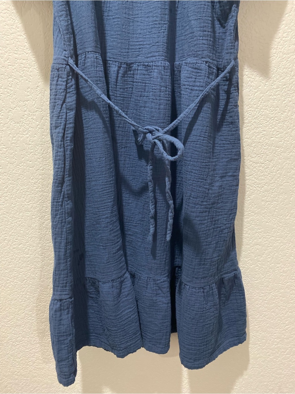Pact Organic Cotton Coastal Double Gauze Breezy Dress French Navy size L - Picture 9 of 14